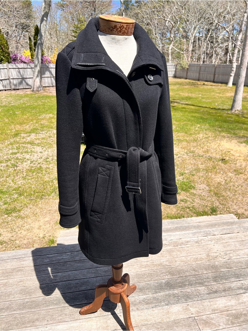 Burberry Black Belted Trench Coat